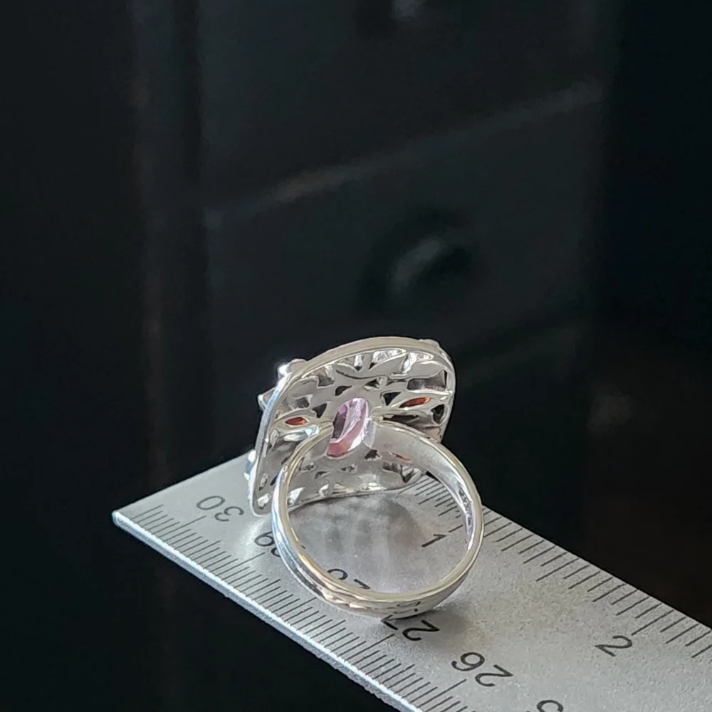 Nicky Butler 925 Sterling Silver Pink Quartz Garnet Designer Gemstone Ring NWT